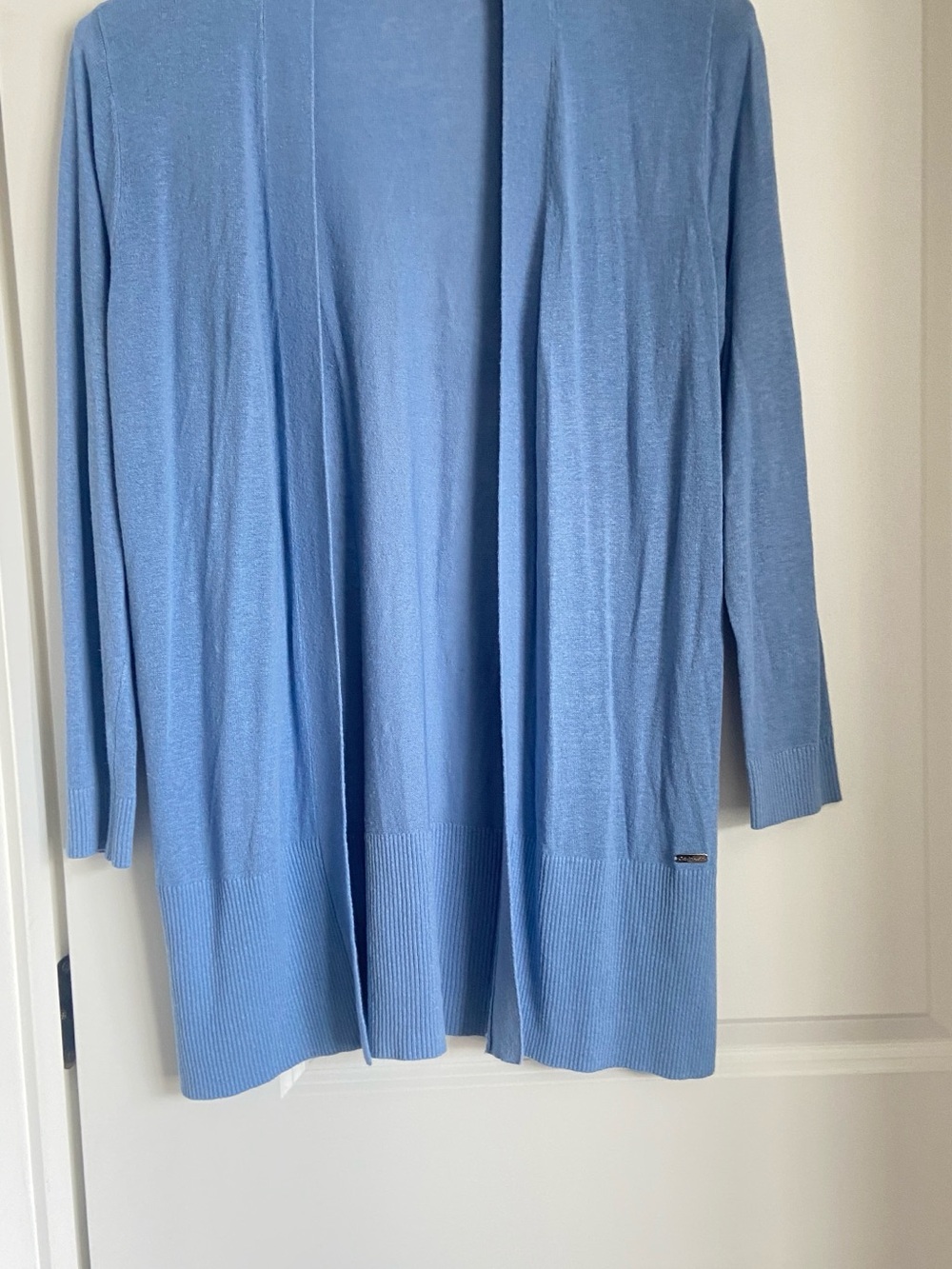 NWT $89 Calvin Klein Light Blue Open-Front Women's Sweater Cardigan size M